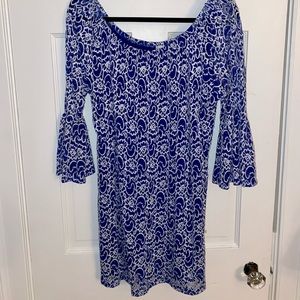 Bellamie Blue and White Knit Dress size Large